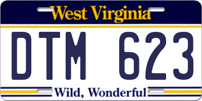 WV license plate DTM623