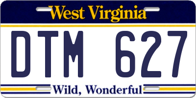 WV license plate DTM627