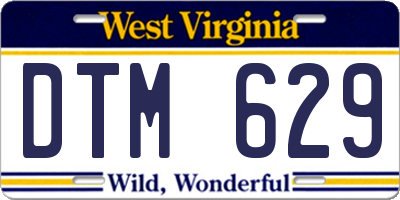 WV license plate DTM629