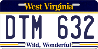 WV license plate DTM632