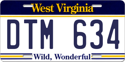 WV license plate DTM634
