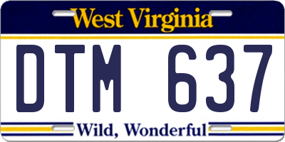 WV license plate DTM637