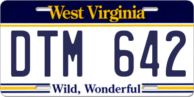 WV license plate DTM642