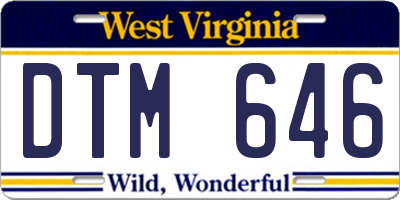 WV license plate DTM646
