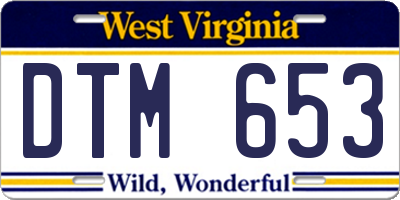 WV license plate DTM653