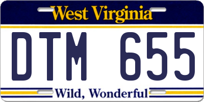 WV license plate DTM655