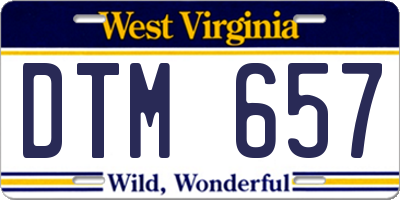 WV license plate DTM657