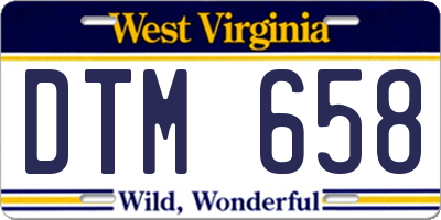 WV license plate DTM658