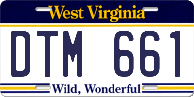 WV license plate DTM661