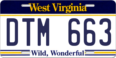 WV license plate DTM663