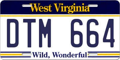 WV license plate DTM664