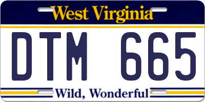 WV license plate DTM665
