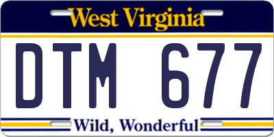 WV license plate DTM677