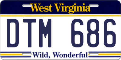 WV license plate DTM686