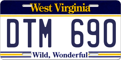 WV license plate DTM690
