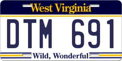 WV license plate DTM691