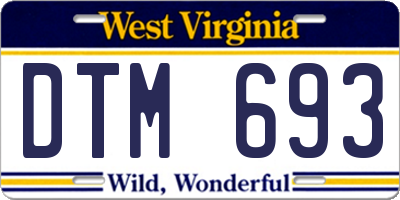WV license plate DTM693