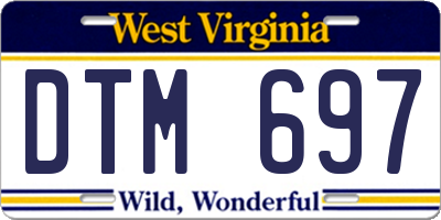 WV license plate DTM697
