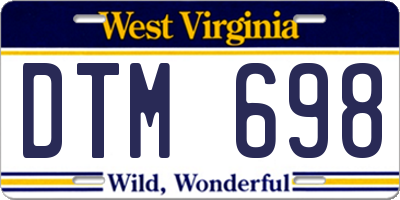 WV license plate DTM698