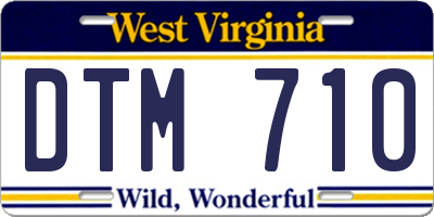 WV license plate DTM710