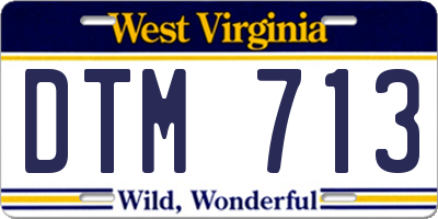 WV license plate DTM713