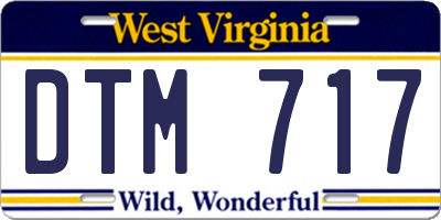 WV license plate DTM717