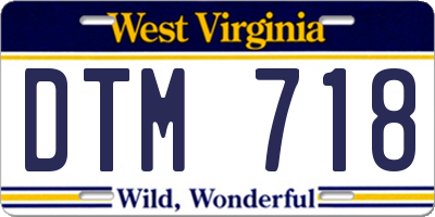 WV license plate DTM718