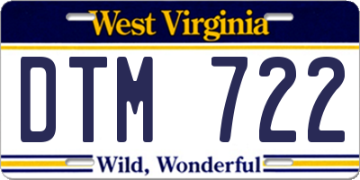 WV license plate DTM722