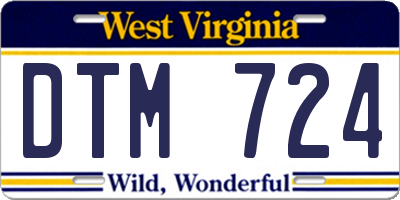 WV license plate DTM724