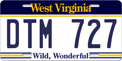 WV license plate DTM727