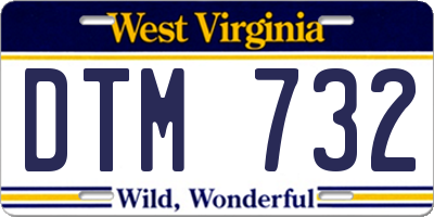 WV license plate DTM732