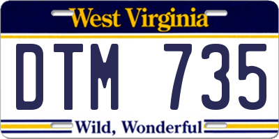 WV license plate DTM735