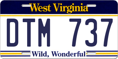 WV license plate DTM737