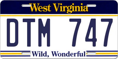 WV license plate DTM747