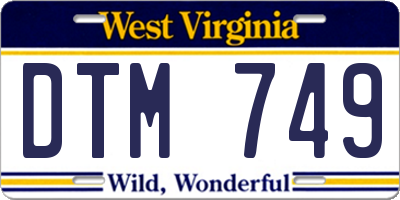 WV license plate DTM749