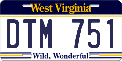WV license plate DTM751
