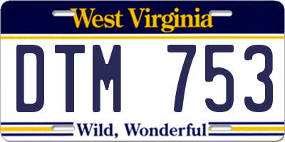 WV license plate DTM753