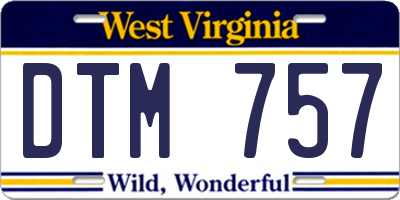 WV license plate DTM757
