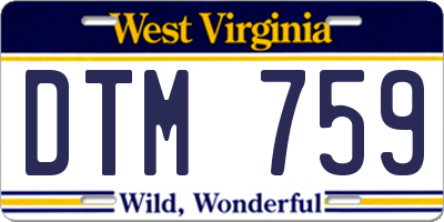 WV license plate DTM759