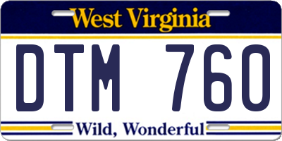 WV license plate DTM760