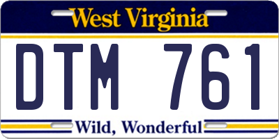 WV license plate DTM761