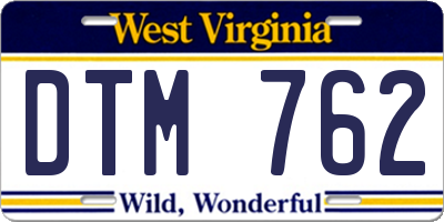 WV license plate DTM762
