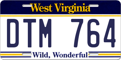 WV license plate DTM764
