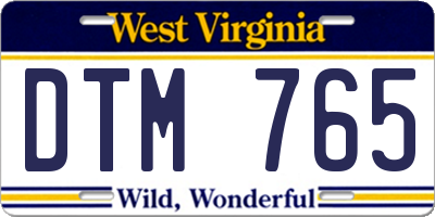 WV license plate DTM765