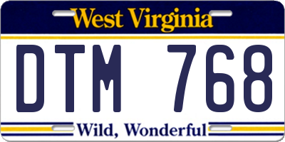 WV license plate DTM768