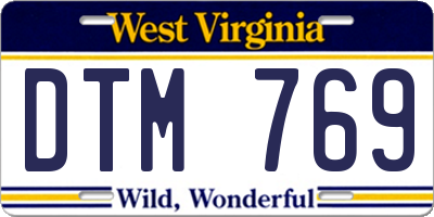 WV license plate DTM769
