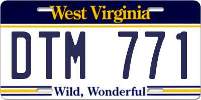 WV license plate DTM771