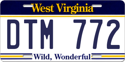 WV license plate DTM772