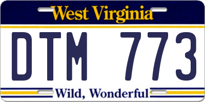 WV license plate DTM773