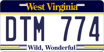 WV license plate DTM774